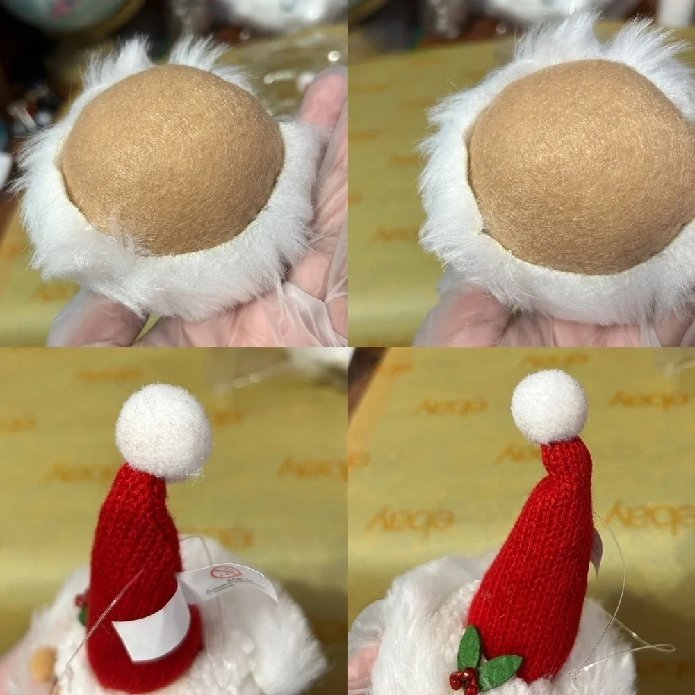 Black And White Santa With Sant Hats Christmas Ornaments - Set Of 2 - “Solon”